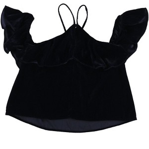 Aeropostale Womens Off The Shoulder Velour Pullover Blouse - 1 of 1