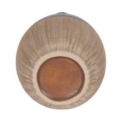 7" Black and Beige Ceramic Teardrop Table Vase