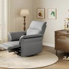 Recliner Chair, Swivel Rocker Chair with USB Charge Ports, Upholstered Leather Glider Recliner Nursery Chair with Double-Layer Armrests - 2 of 4