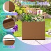 TOAOTBNBO Metal Planters with Removable Shelf, Outdoor Planter with Drainage Holes, Tall Planter Pots for Garden and Porch, Brown - 4 of 4