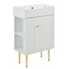 Chery Life 21.6" Bathroom vanity, Bathroom Storage Cabinet with Single Ceramic Sink, Left Side Storage - 2 of 4