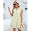 Clearlove Women's Babydoll Mini Dress Summer V Neck Sleeveless Flutter Sleeve Boho Floral Flowy Shift Short Dress. - 2 of 4