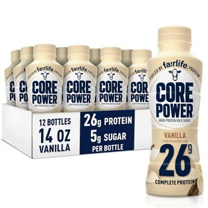 Core Power Protein Shake 26g Complete Protein 12 Pack Ready-to-Drink Recovery Drink with Real Milk Proteins, Vanilla Flavor, 14oz Bottle - 1 of 4