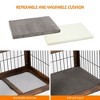 Dog Crate Furniture with Cushion, Heavy Duty Indoor Dog Kennel with 3 Doors and 2 Storage Drawers, Wooden Pet House Side End Table - 3 of 4
