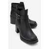 HEİLE - Black Buckle Block Heel Boot (Women) black cilt 6 Forever & Always Shoes US - 2 of 4