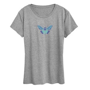 Women's - Instant Message - Blue Cicada Short Sleeve Graphic T-Shirt - 1 of 4