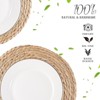 Aoibox Round Woven Placemats Set of 6, Natural Water Hyacinth Rattan Wicker Farmhouse Boho Braided Heat Resistant Outdoor Patio Table Mats - 4 of 4