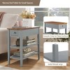 Narrow 2-tone End Table with USB Charging Ports for Small Space - 2 of 4