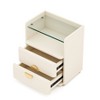 19.68" Modern 2-Drawer Nightstand with Tempered Glass Top & Open Shelf,Bedside Table with Gold Metal Legs, Easy Assembly, End Table for Bedroom - 2 of 4