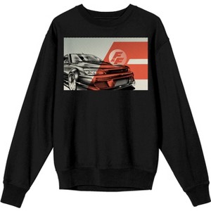 The Fast & The Furious Logo and Car Men's Black Long Sleeve Sweatshirt - 1 of 1