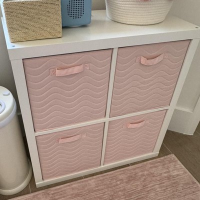 Quilted Fabric Cube Storage Bin - Light Pink - Cloud Island™