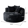 WJSHome 50"Round Chaise Lounge Chair Indoor,Oversized Corduroy Upholstered Boneless Couch Deep Seat Sleeper Sofa Bed,No Assembly Required ,Black - 2 of 4