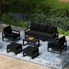 WestinTrends Montara 8-Piece Modern HDPE Outdoor Patio Furniture Conversation Set with Coffee Table and Ottomans - 2 of 4