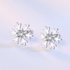 Snowflake Earrings for Women 925 Sterling Silver Earrings Stud with Cubic Zirconia Hypoallergenic Christmas Jewelry - 4 of 4