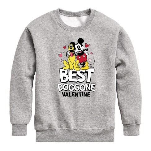 Boys' - Disney - Best Doggone Valentine Graphic Long Sleeve Fleece Sweatshirt - image 1 of 4