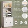 PAGED Tall Bookshelf with LED Lighting Modern Bookcase with 2 Glass Doors and 1 Drawer for Living Room, Study Room - 2 of 4