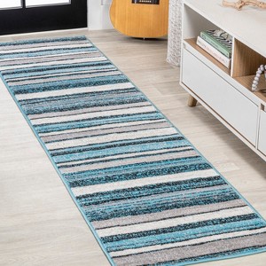 Magnolia Beach Strie' Striped Area Rug - JONATHAN Y - 1 of 4