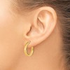 Black Bow Jewelry 3mm x 18mm (11/16 Inch) Polished 14k Yellow Gold Flat Edge Round Hoops - 3 of 4