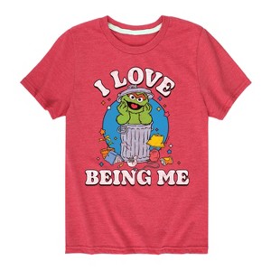 Boys' - Sesame Street - I Love Being Me Oscar Short Sleeve Graphic T-Shirt - 1 of 4