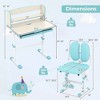 Tangkula Kids Desk & Chair Set Height Adjustable Children School Study Table & Chair Blue - 3 of 3