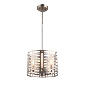 Chloe Lighting Avery Industrial 4 Lights Antique Silver Ceiling Pendant 12" Wide - 1 of 4
