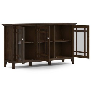 WyndenHall Freemont Wide Storage Cabinet Dark Tobacco Brown: Transitional Style, 3 Adjustable Shelves, Pine Frame - 1 of 4
