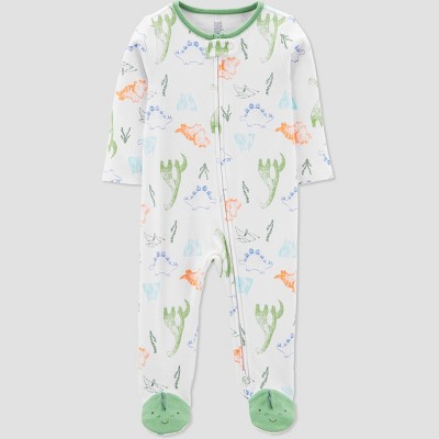 Image of Carter's Just One You® Baby Boys' Dino Footed Pajamas - Newborn