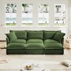 Oversized 120" Chenille Slipcovered 3 Seater Modular Sleeper Sectional Sofa Bed with French Edges and Removable Covers, 6-Piece Free combination - 2 of 4