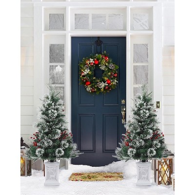 Prelit Premium Artificial Christmas Tree with LED, Mini Prelit Xmas Pine Tree for Christmas Decoration