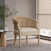 CAVINAS French Country Armchair with Curved Back,Rubberwood Accent Chair,Classic Lounge Chair for Living Room,Bedroom&Study,Upholstered seat - 2 of 4