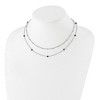 Chisel Stainless Steel Polished 2-Strand Blue Crystal Beaded 16" with 1" Extension Necklace - 4 of 4