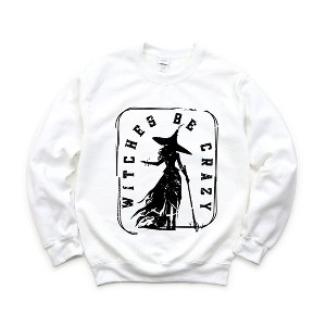 Simply Sage Market Women's Graphic Sweatshirt Witches Be Crazy Rectangle - 1 of 4