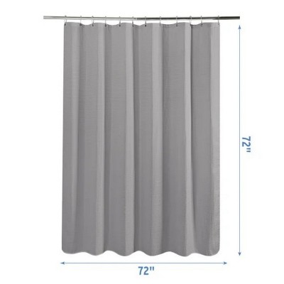 LunaLulinlk Waffle Shower Curtain, Fabric Shower Curtain with Waffle Weave