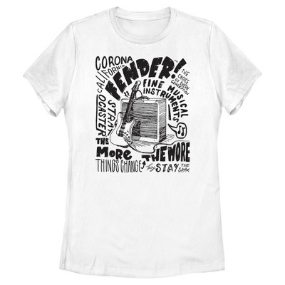 Women's Fender Sketch Poster T-Shirt