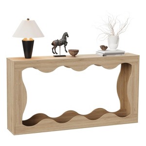 Farmhouse Console Table with Storage, Narrow Entryway Sofa Table for Hallway, Living Room, Wooden Industrial Accent Table, Sturdy Entry Table Stand - 1 of 4
