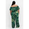 Women's Plus Size Peta Palm Jumpsuit - print | CITY CHIC - 3 of 4