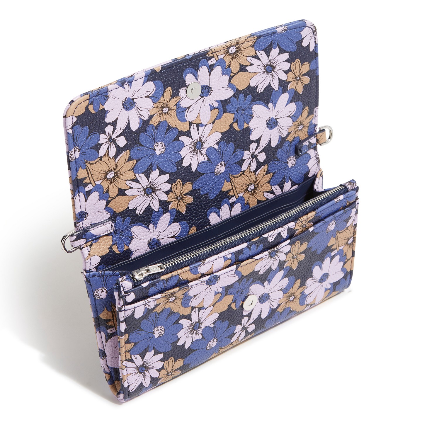 Женский кошелёк Vera Bradley Outlet Faux Leather Wallet Crossbody Bag Trellis Floral, цвет: С принтом — фото 2