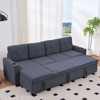 Mjkone 101"Linen 4-Seater Modular L-shaped Sofa with Storage Chaise,Sleeper Sofa Bed with Pull-out Bed - 4 of 4