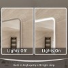 BAOURE 24x32 inch Rectangular Dimmable Anti-Fog LED Wall Bathroom Iron Framed Vanity Mirror for Bathroom - 3 of 4