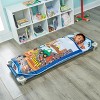 EVERYDAY KIDS Construction Toddler Cot Nap Mat for Home, Daycare, Preschool ; Easy to Roll Sleeping Mat with Elastic Straps, Pillow and Blanket - 4 of 4