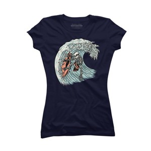 Junior's Design By Humans Death Surfer By quilimo T-Shirt - 1 of 3