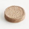 Plum & Post Jute Coasters, Set of 4 - Natural Taupe - Durable & Stylish - 3 of 4