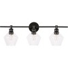 Elegant Lighting Gene 3 light Black and Clear glass Wall sconce - 3 of 4