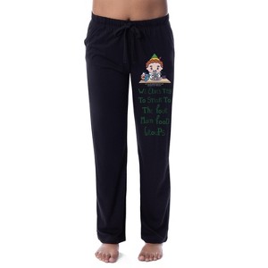Elf The Movie Womens' Buddy Elves Four Main Food Groups Sleep Pajama Pants Black - 1 of 3