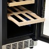 Sunnydaze Indoor Stainless Steel Beverage and Wine Single Zone Refrigerator with Sliding Shelves and Touchpad Temperature Control - 20 Bottle Capacity - image 3 of 4