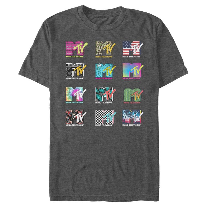 Men's MTV Logo Grid T-Shirt, 1 of 5