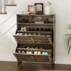 Shoe Cabinet With 2 Flip Drawers,, Farmhouse Shoe Organizer  With Open Shelf, Entryway Shoe Rack Cabinet for Foyer, Front Door Entrance - 4 of 4