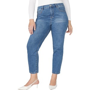 ELOQUII Women's Plus Size The Leigh Super Stretch Slim Leg Jean - 1 of 4