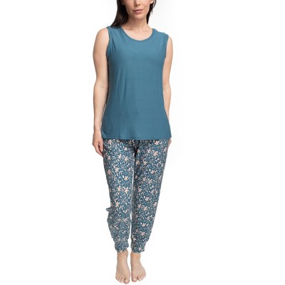 MUK LUKS Womens Chalked Cranberry 2 Piece Pajama Set