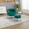 NicBex Velvet Accent Chair with Ottoman Modern Upholstered Armchair with Metal Legs for Living Room - 2 of 4